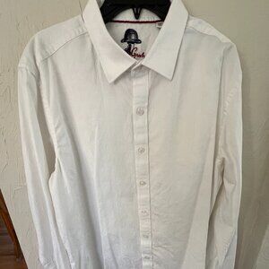 Robert Graham Men's Size XL Jacquard Button Down Shirt in White cotton